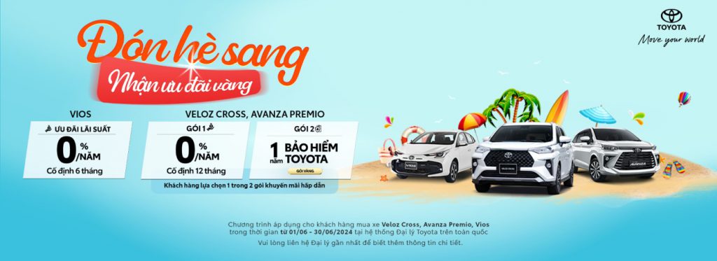 Ưu đãi 0% dành cho Toyota Vios, Veloz Cross & Avanza Premio