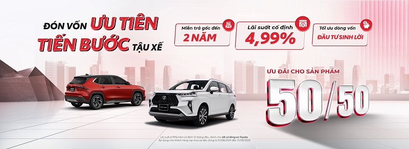 Ưu đãi lãi suất 4,99%/năm khi mua xe Toyota cũ trả góp tại TFSVN