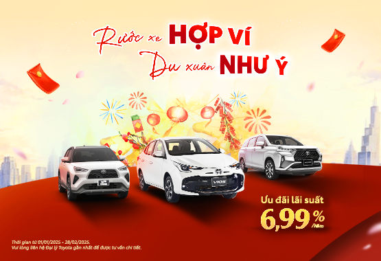 Ưu Đãi Lãi Suất Chỉ 6,99% Cho Tất Cả Dòng Xe Toyota Trong tháng 01 2025