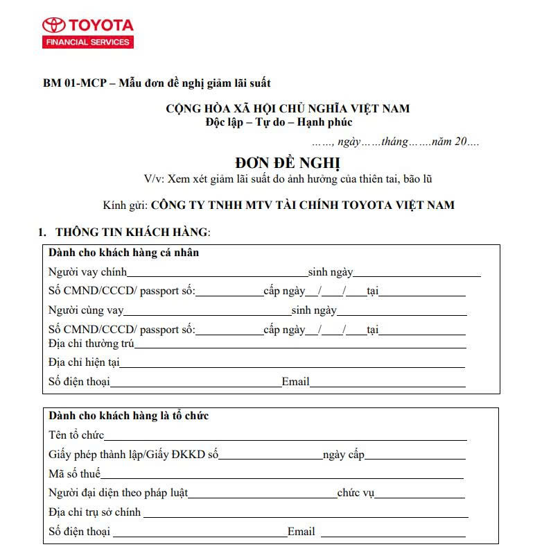 Mẫu Đơn Đề Nghị Hỗ Trợ Thiên Tai