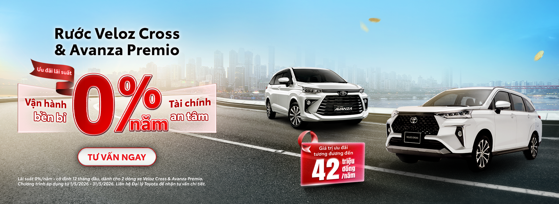 Sở Hữu Veloz Cross Và Avanza Premio Dễ Dàng Với Ưu Đãi Lãi Suất 0%/Năm Trong Tháng 5/2026