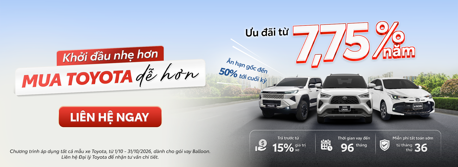 Ưu Đãi Lãi Suất Vay Mua Xe Toyota Trong Tháng 10/2026